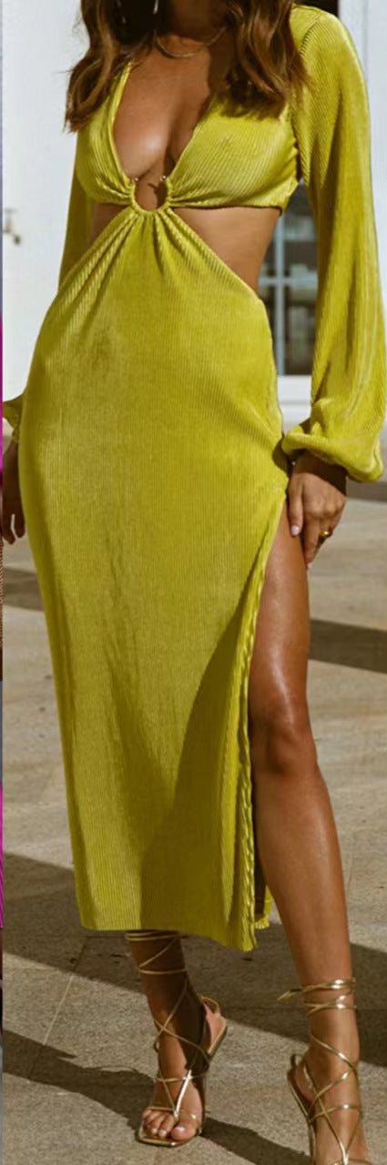 Pleated Dress Waistless Loose Fit