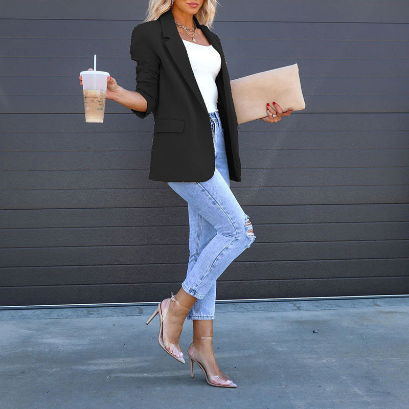 Chic & Professional Open-Front Casual Blazer