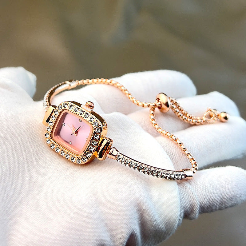Diamond Square Watch Elegant Wristwatch
