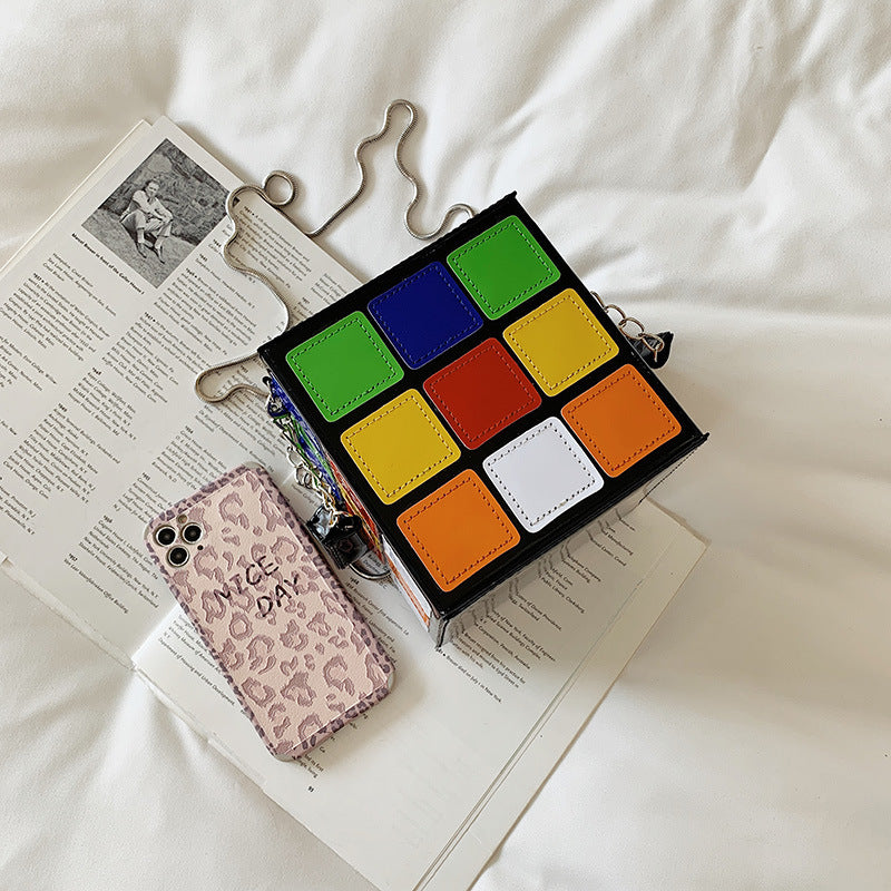 Fashion Rubik's Cube Chain Bag