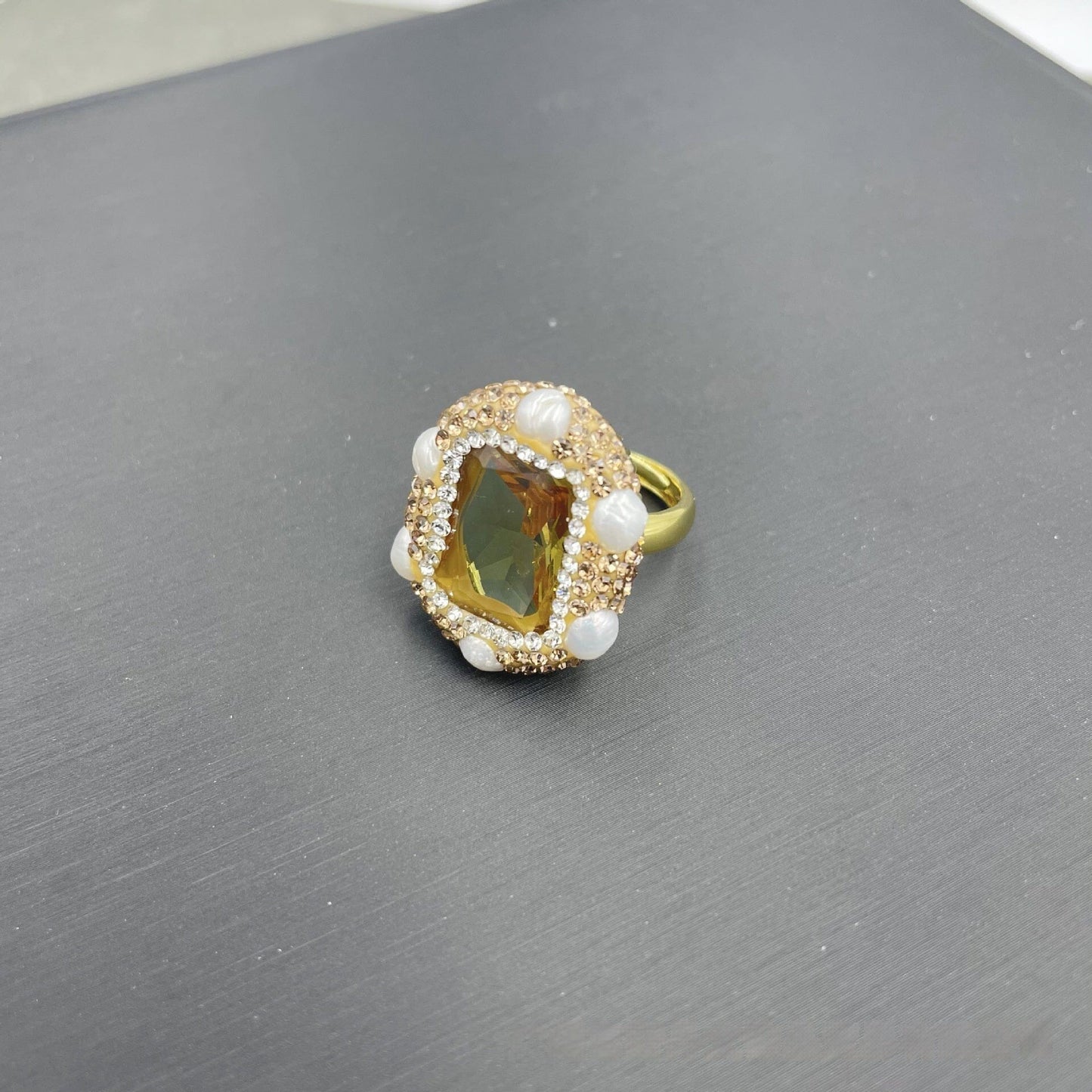 Electroplated Rhinestone Copper Ring – Original Sparkle Jewelry VAYORK STARS