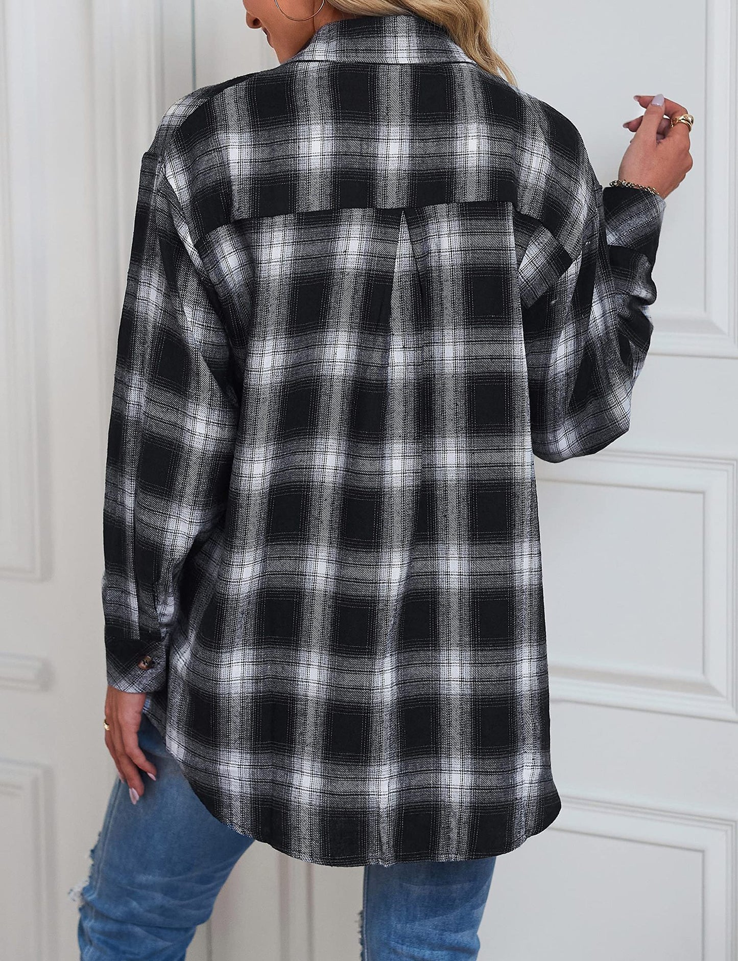 Plaid Long Sleeve Pocket Button Shirt