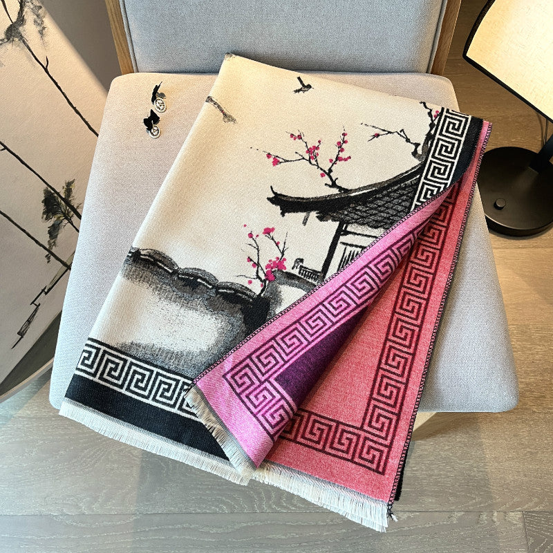 Ethnic Style Cashmere Scarf – Warm & Elegant