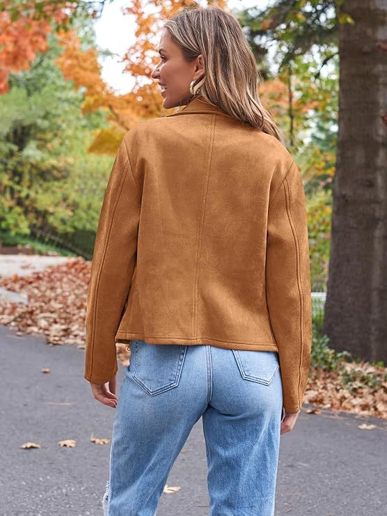 Fashion Casual Short Motorcycle Suede Jacket