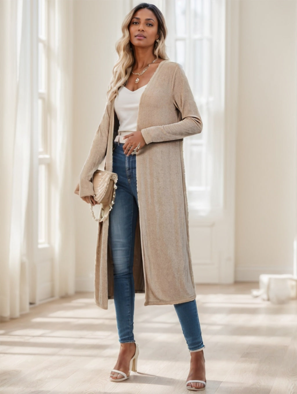 Longline Knitted Cardigan Jacket