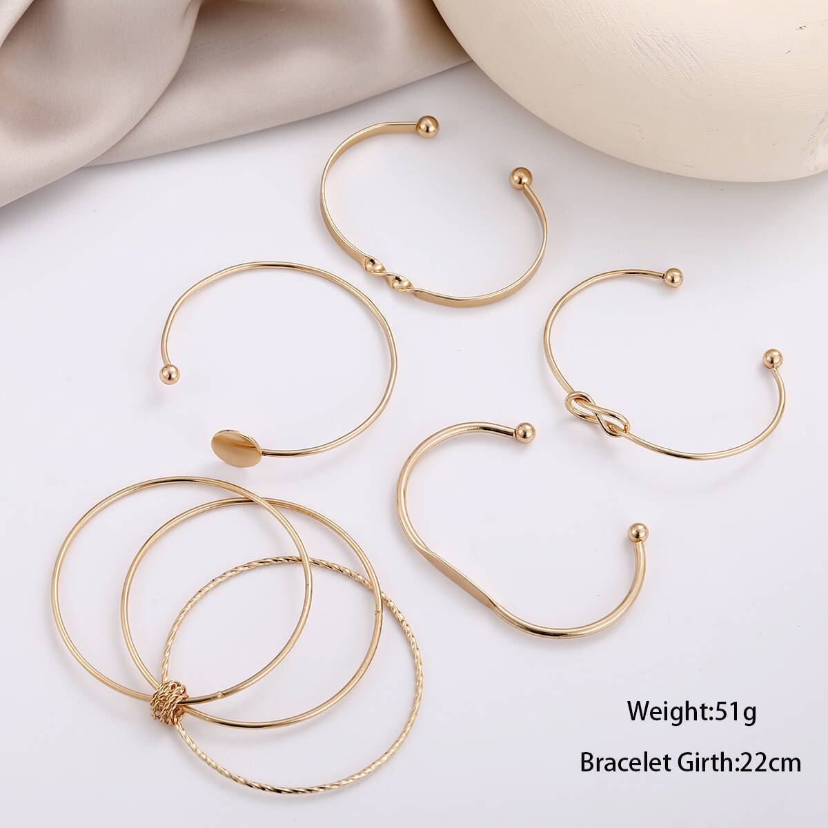 5-7 Piece Women’s Bracelet Set Creative Twisted Hip Hop Style