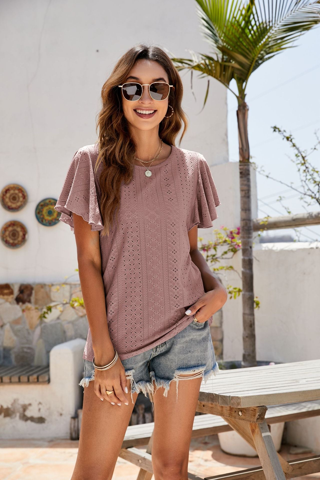 Tunic Ruffle Sleeve Casual Top