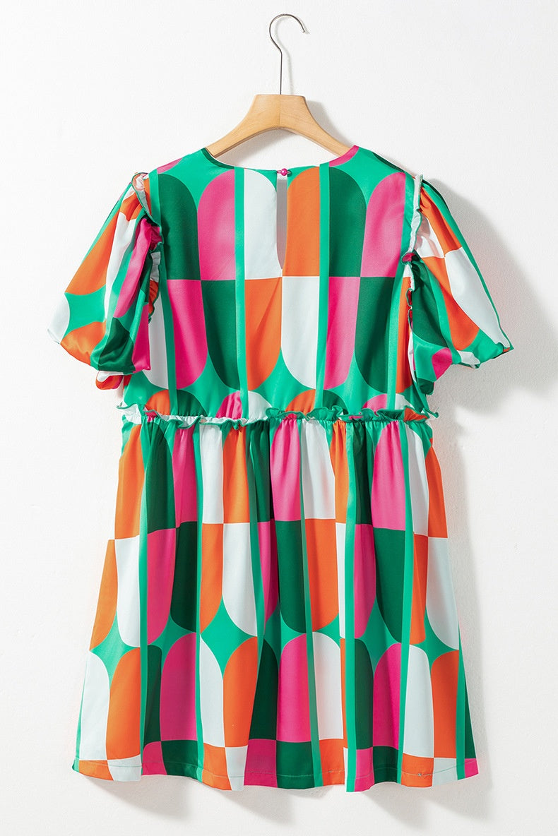 Pullover Round Neck Short Sleeve Dress