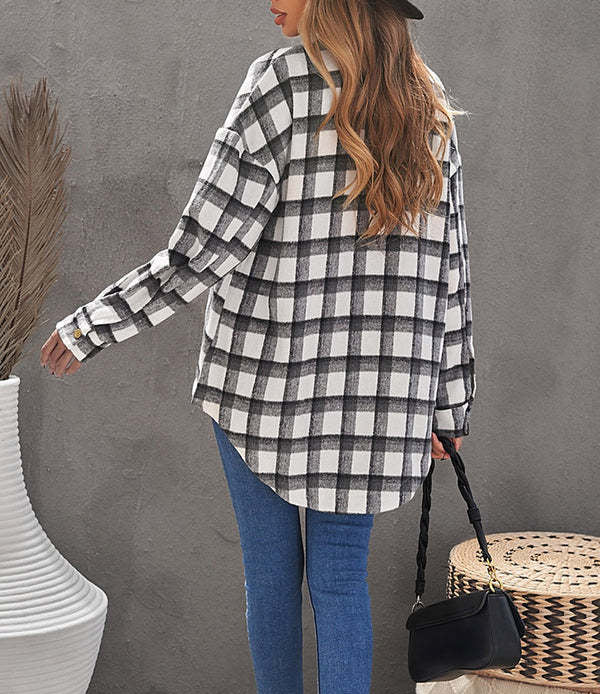Plaid Woolen Jacket Shirt