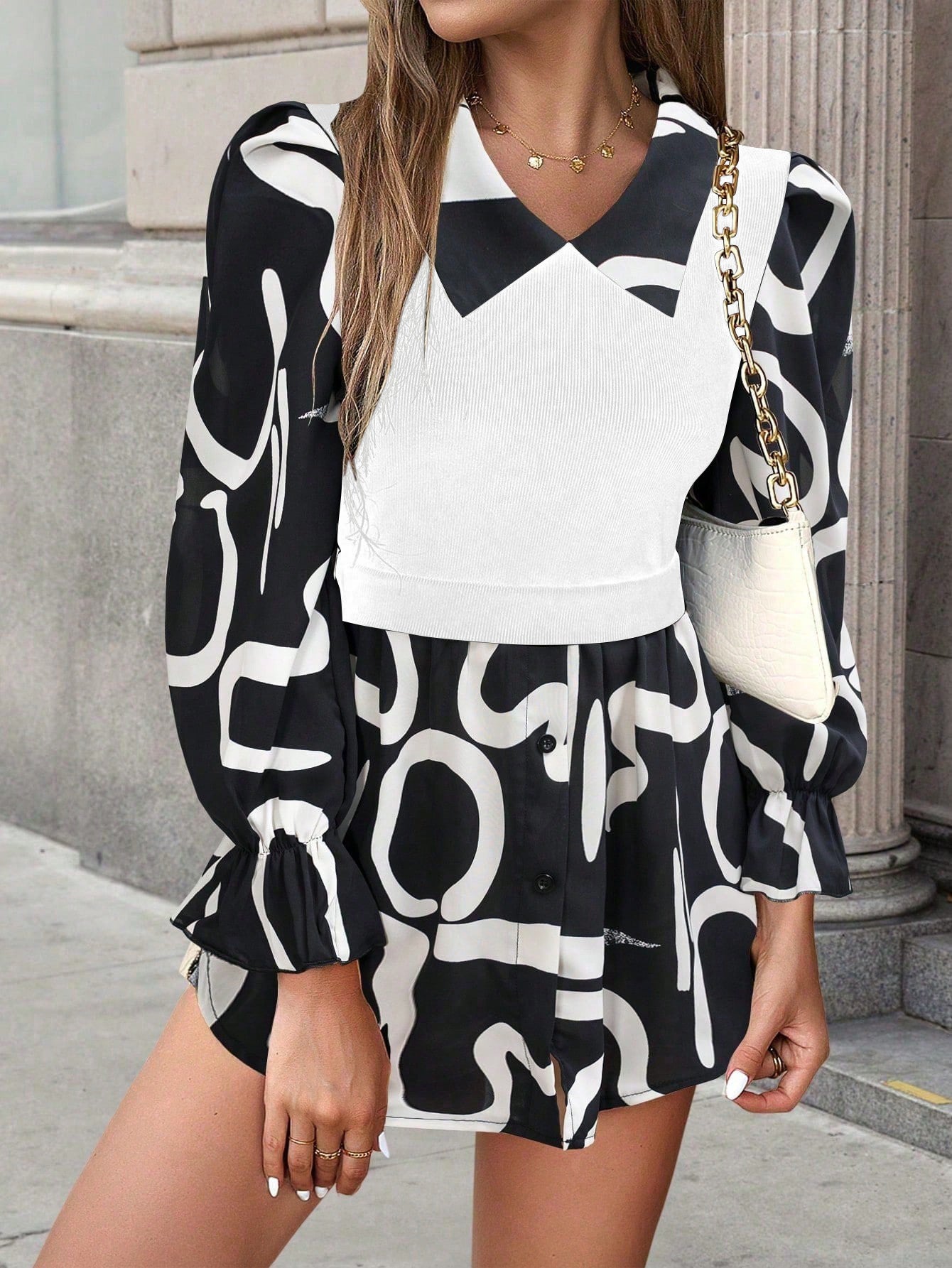 Holiday Casual Stitching & Printed Shirt