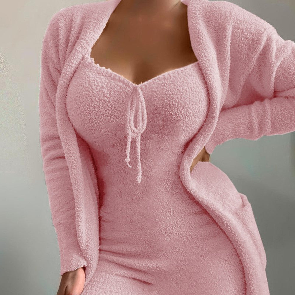 Plush Loungewear Casual 2-Piece Set