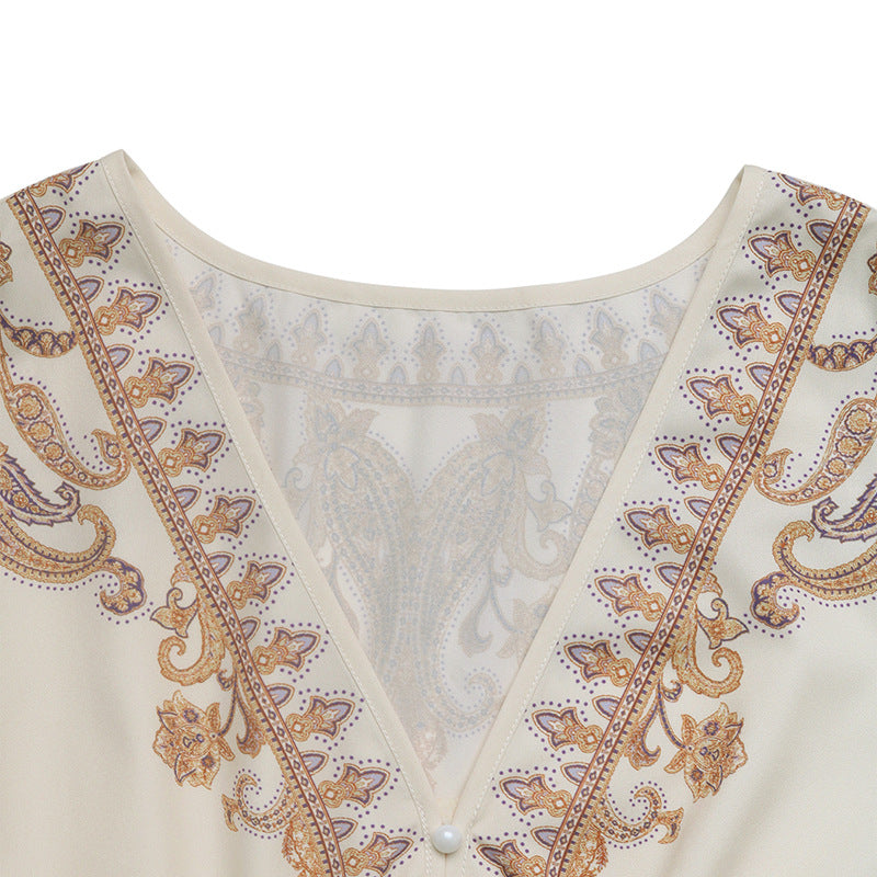 Retro V-Neck Dress Vintage