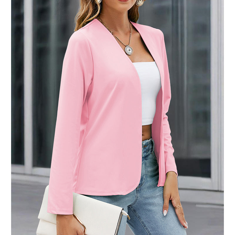 Plus Size Casual Blazer Open Front Long Sleeve Work Office Cardigan Jackets