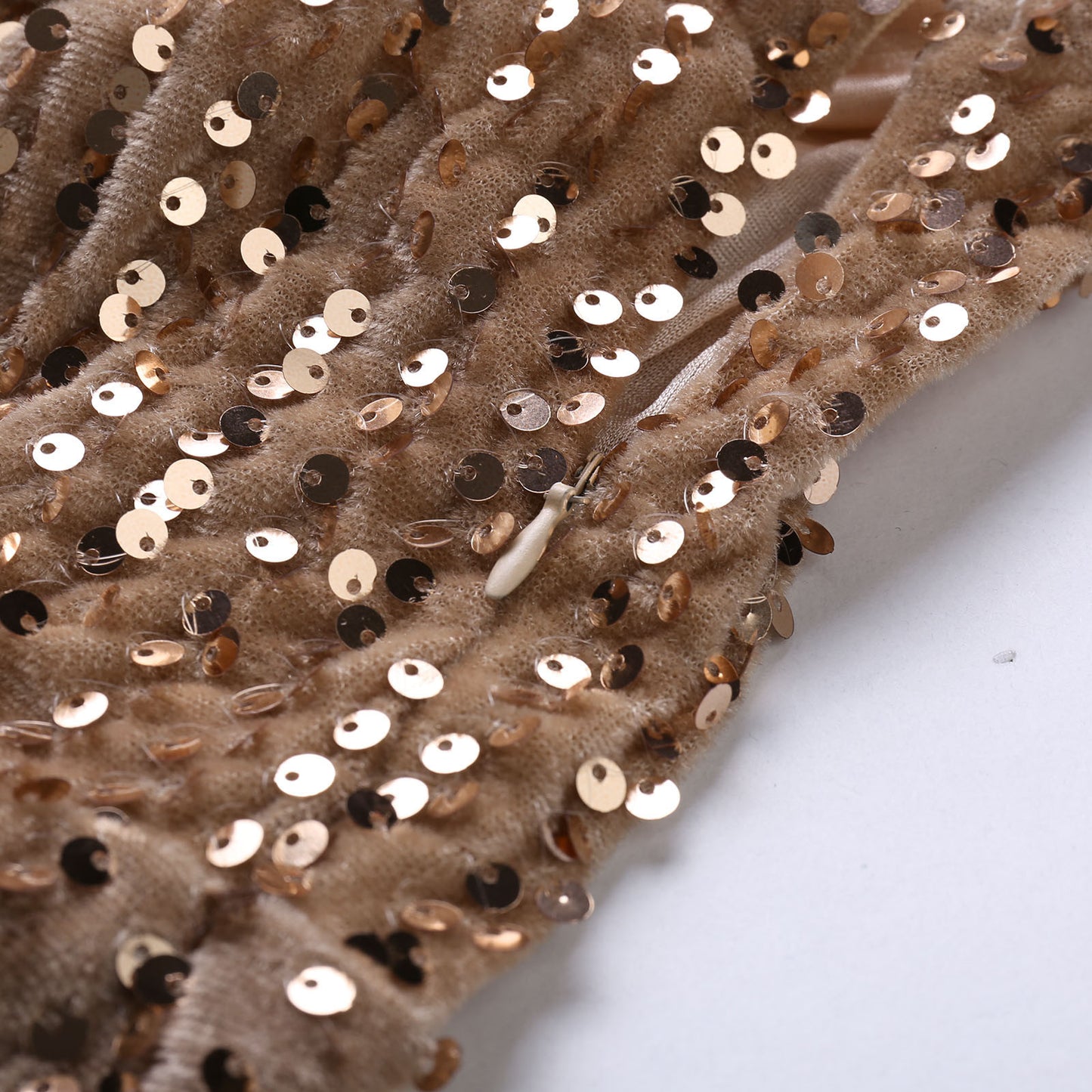 Sleeveless One-Shoulder Sequined Dress