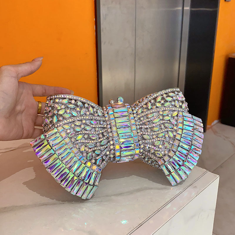 Fashion Metal Bow Clutch Stylish