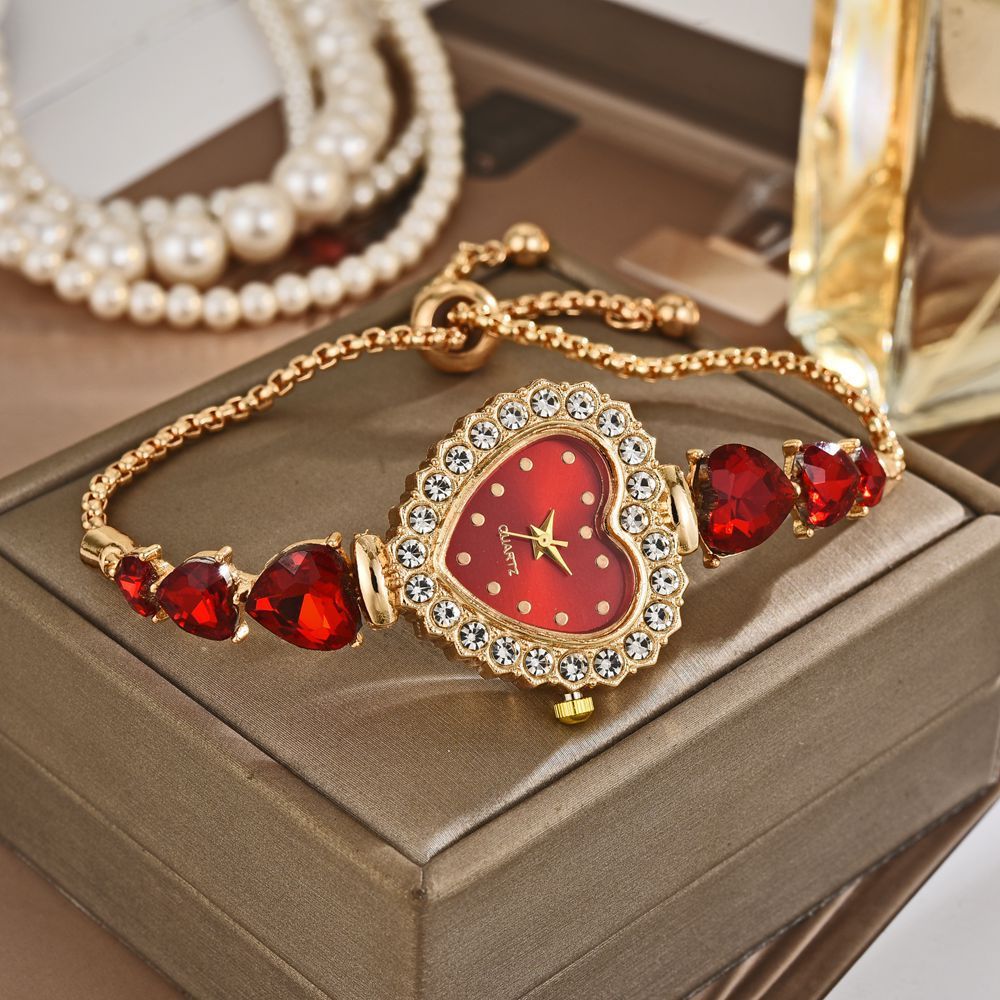 Heart-Shaped Quartz Watch Exquisite Cute Casual
