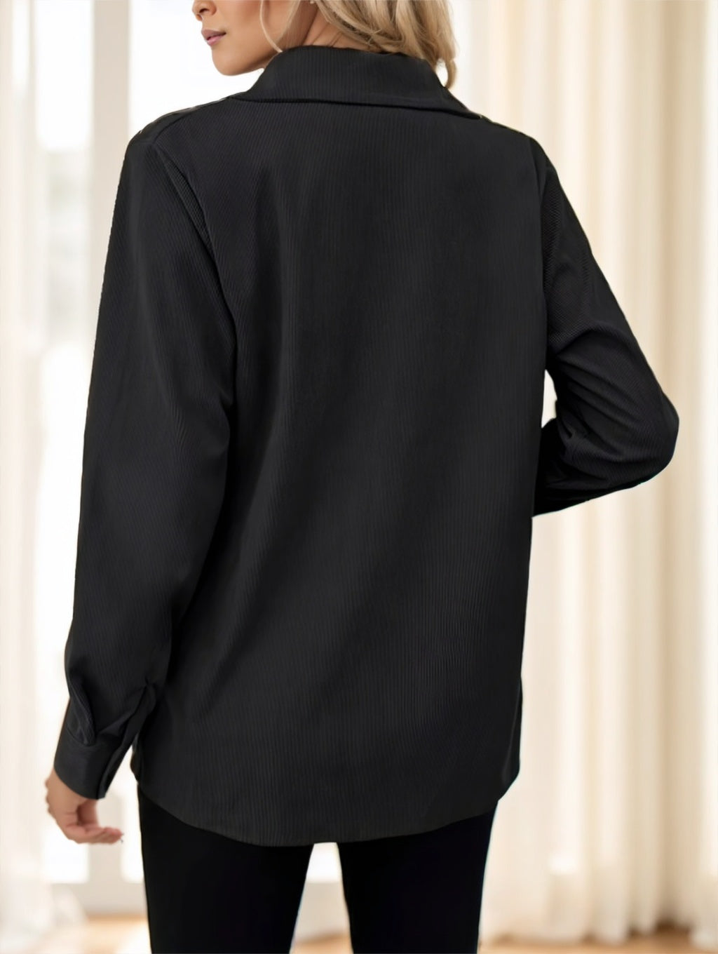 Button Front Jacket with Flap Pockets