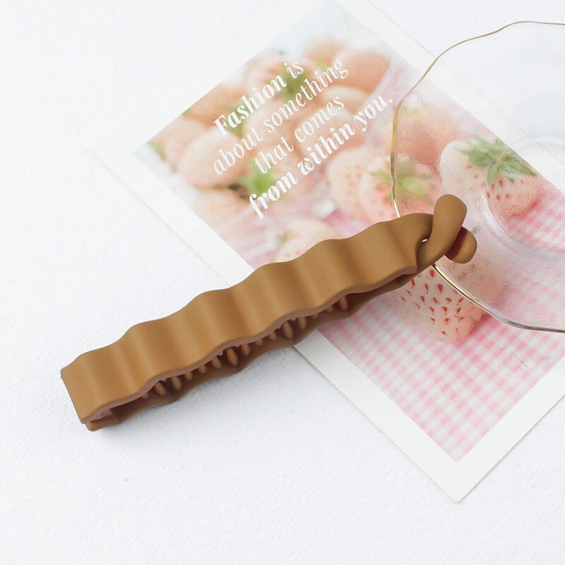 12cm Wavy Banana Hair Clip Erect Hair & Head Accessories VAYORK STARS Yellow coffee