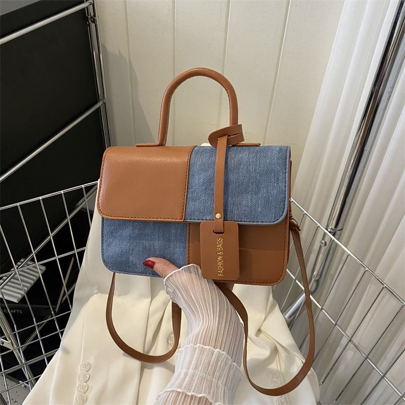 Trendy Stitching Shoulder Bag Portable