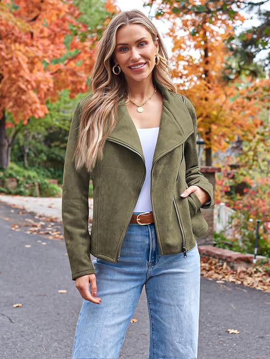 Fashion Casual Short Motorcycle Suede Jacket