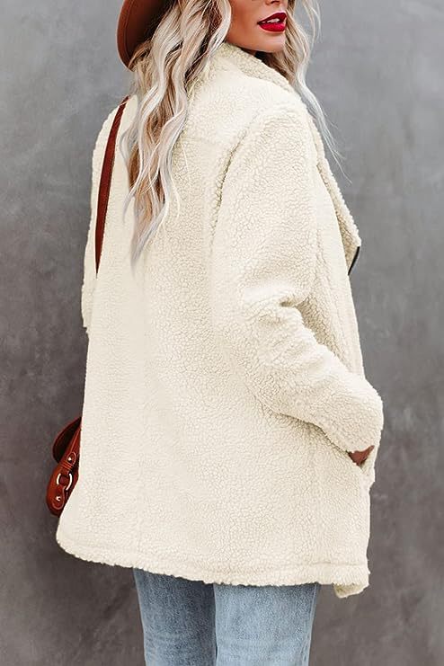 Casual Wool Lamb Jacket Zipper Pocket Fleece Coat