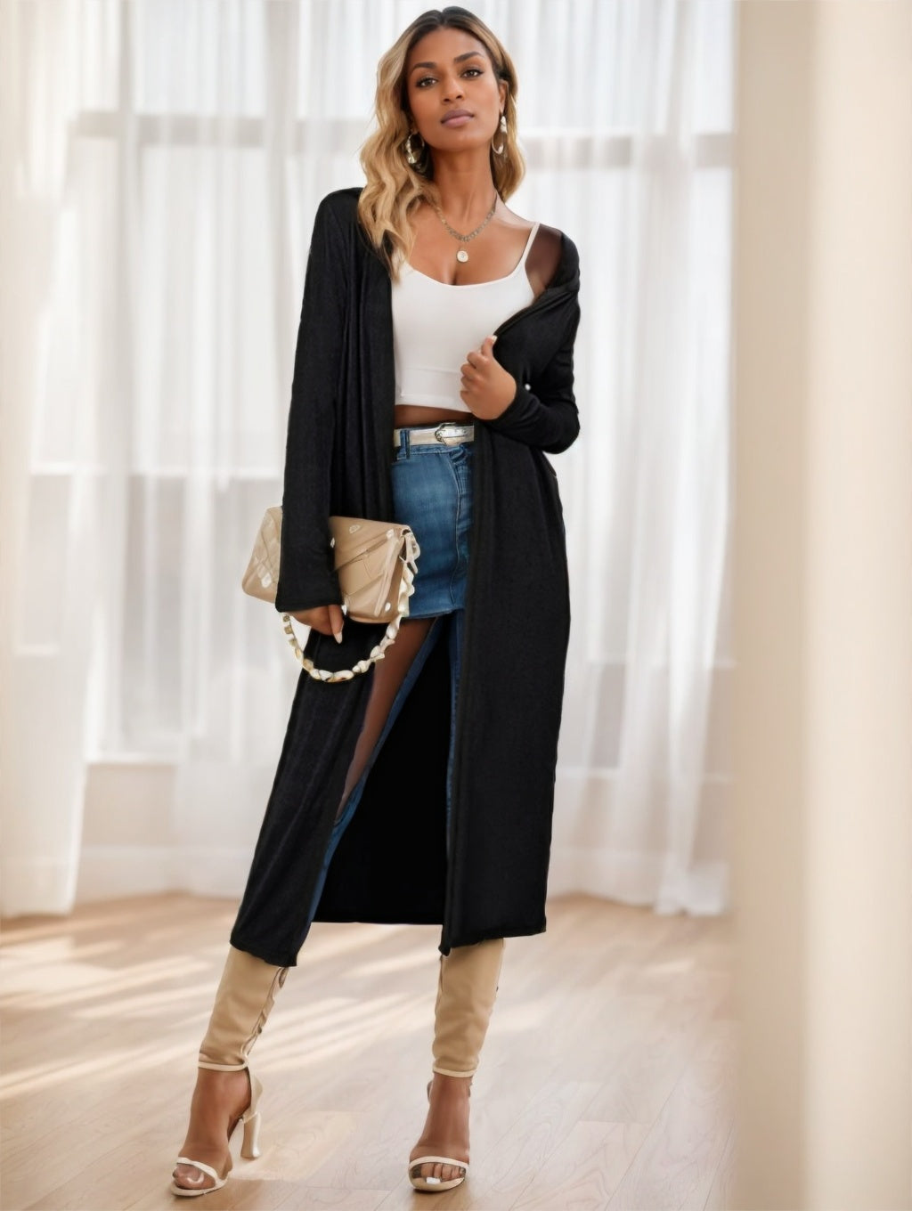 Longline Knitted Cardigan Jacket