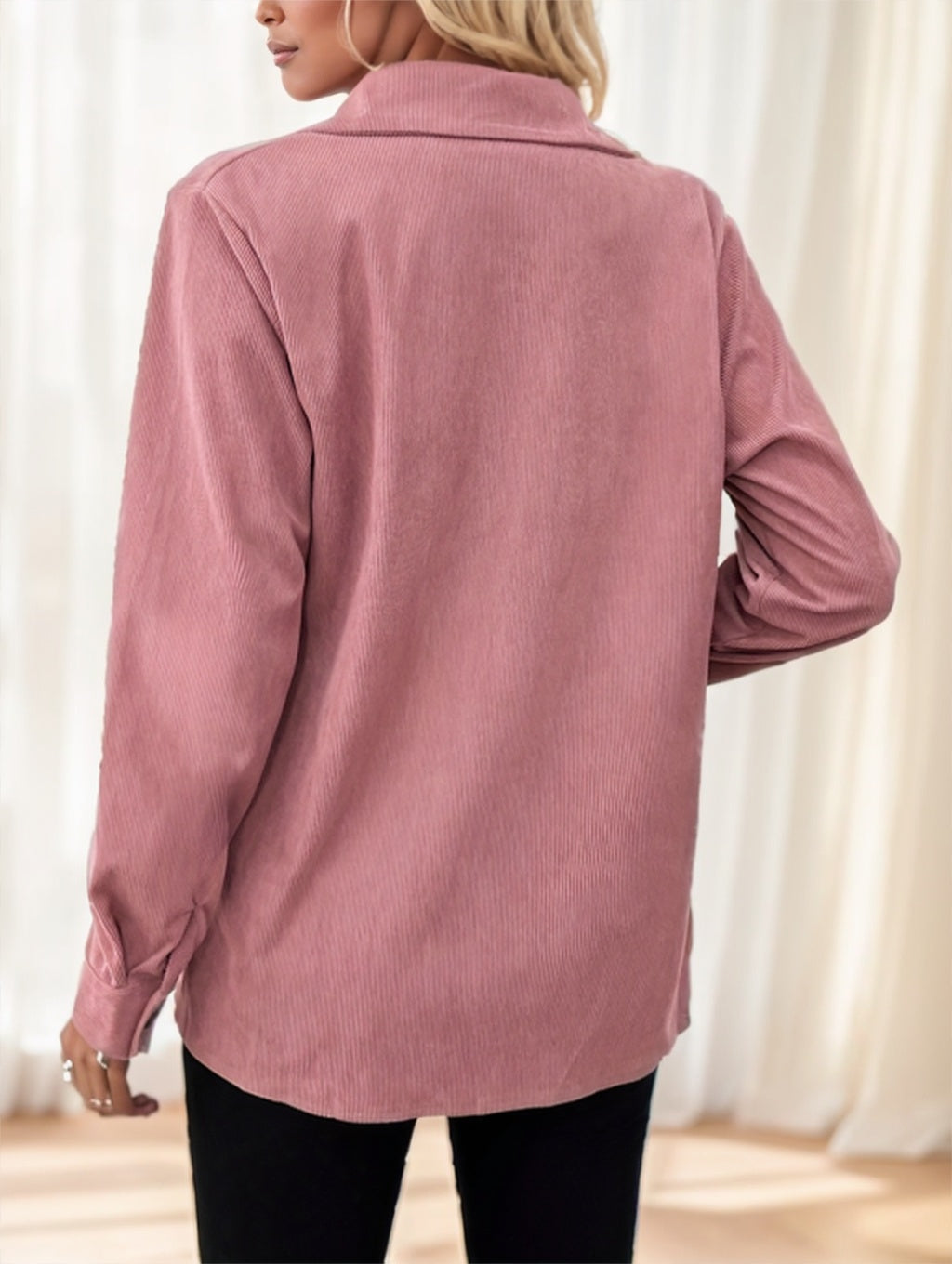 Button Front Jacket with Flap Pockets