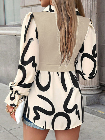 Holiday Casual Stitching & Printed Shirt