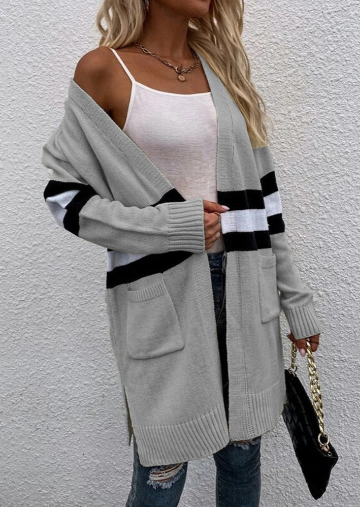 Striped Loose Casual Knit Cardigan