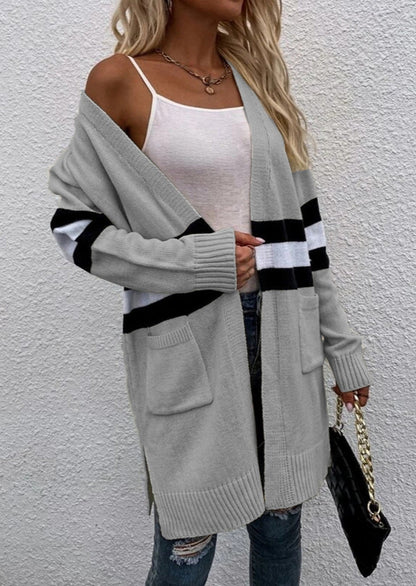 Striped Loose Casual Knit Cardigan