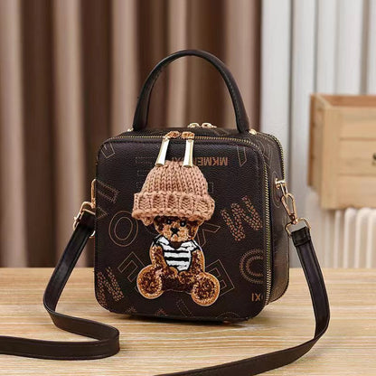 Fashion Bear Box Bag Portable Shoulder