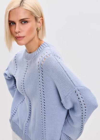Loose Round Neck Sweater Casual Idle Style Knit