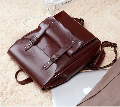 Leather Backpack Wear-Resistant Cowhide Bag
