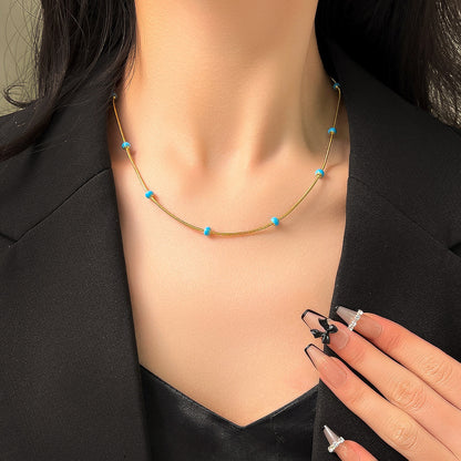 Green Pearl Snake Chain Necklace – INS-Inspired Style