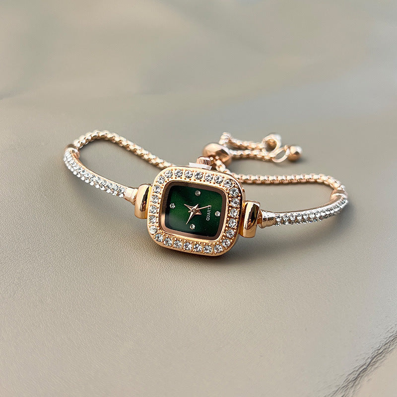 Diamond Square Watch Elegant Wristwatch
