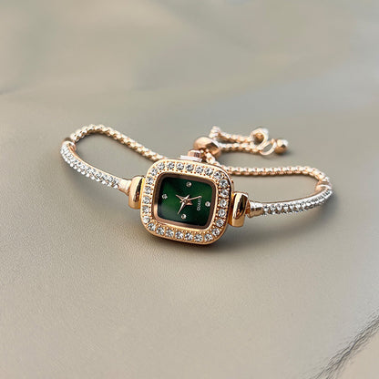 Diamond Square Watch Elegant Wristwatch