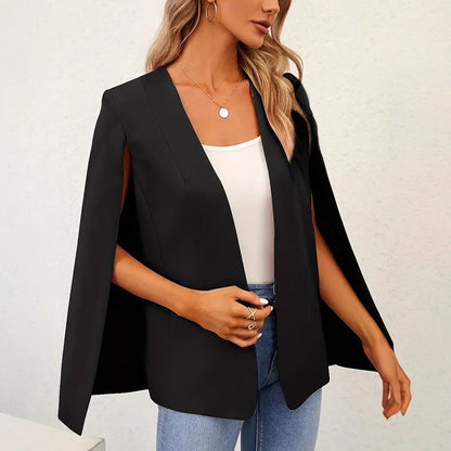 Solid Cloak Cardigan Front Cape Sleeve Small Suit Jacket