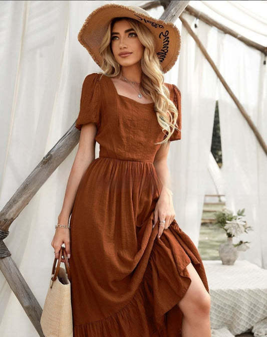 Patchwork Dress – Round Neck