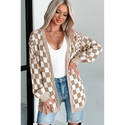 Plaid Acrylic Cardigan