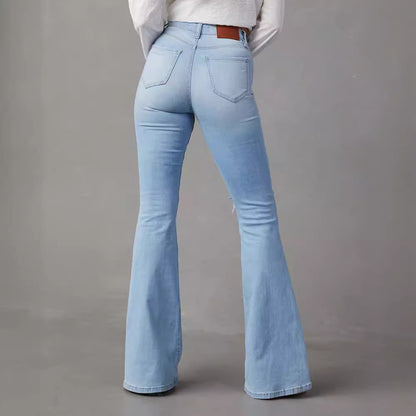 Light Blue High-Waist Denim Trousers