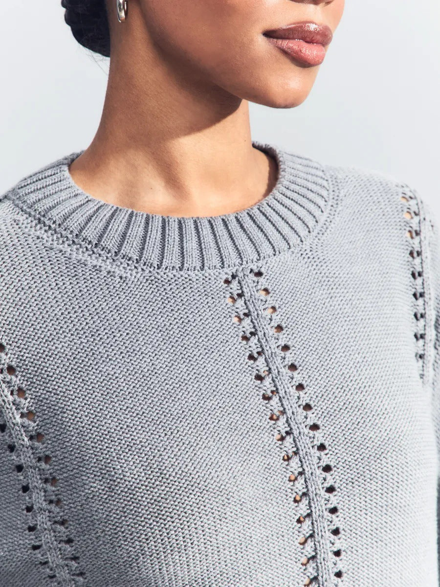 Loose Round Neck Sweater Casual Idle Style Knit