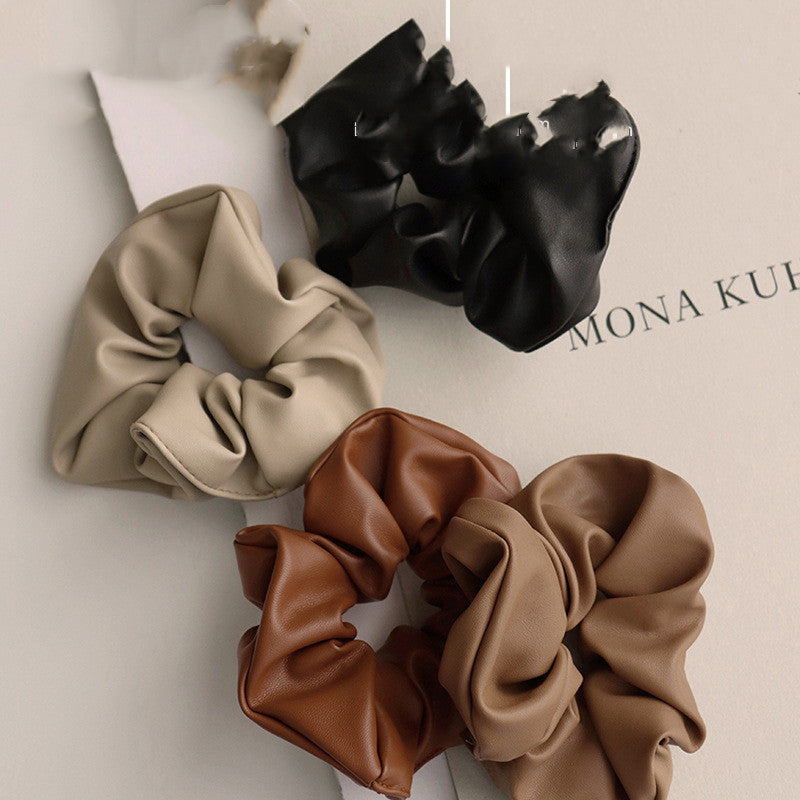 Fashion Handmade Leather Accessory Hair Scrunchie