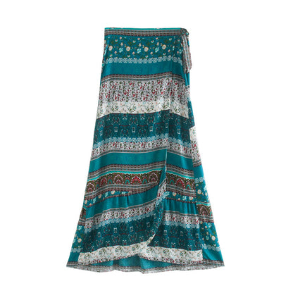 Two-Piece Set One-Shoulder Crop Blouse & High-Waist Skirt