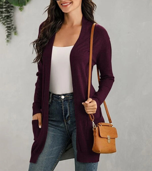 Long-Sleeve Knitted Cardigan