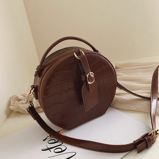 Stone Pattern Shoulder Bag with Soft Handle