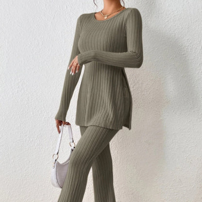 Solid Polyester Outfit Casual Slim Elegant