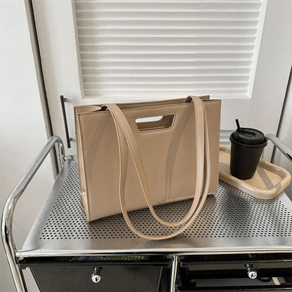 Solid Color Crossbody Retro Tote Bag