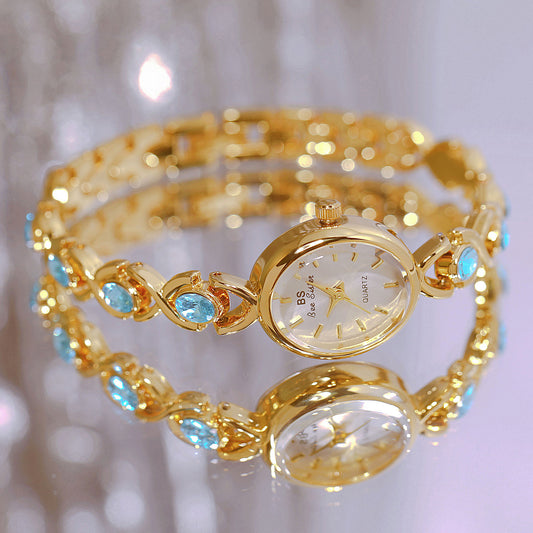 Oval Glacier Sapphire Watch Luxury Ice-Crushing
