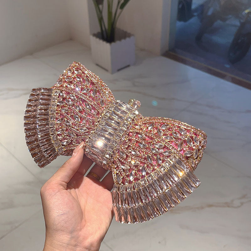 Fashion Metal Bow Clutch Stylish