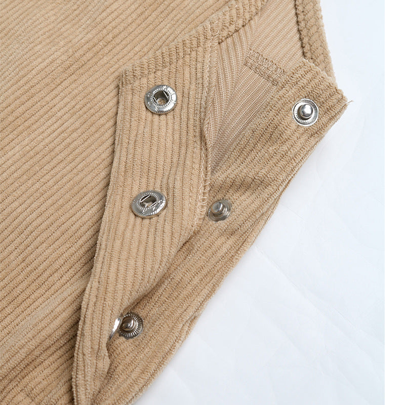 European & American Style Solid Color Casual Suspender Skirt